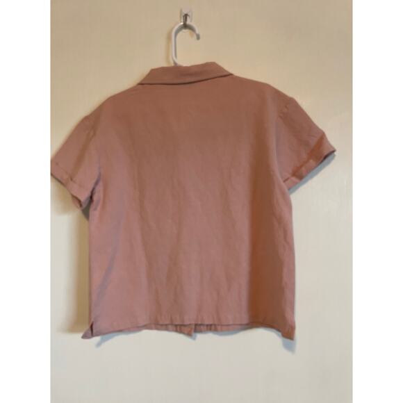 Andy & Evan short sleeve buttondown shirt solid blush pocket collared Size 7 - Picture 2 of 5